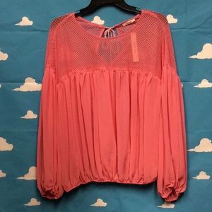 🌞 SanJoy sheer & lace peasant blouse‎